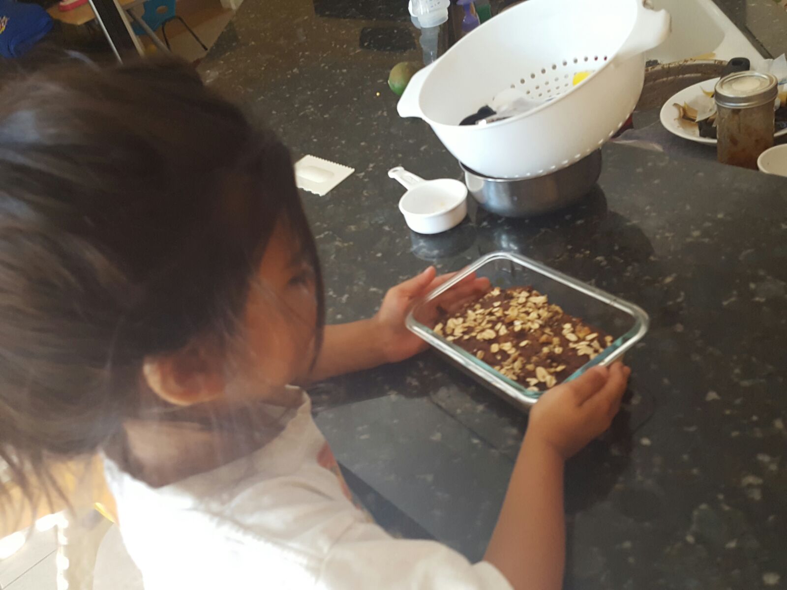 Toddler S baking banana nut bread 
