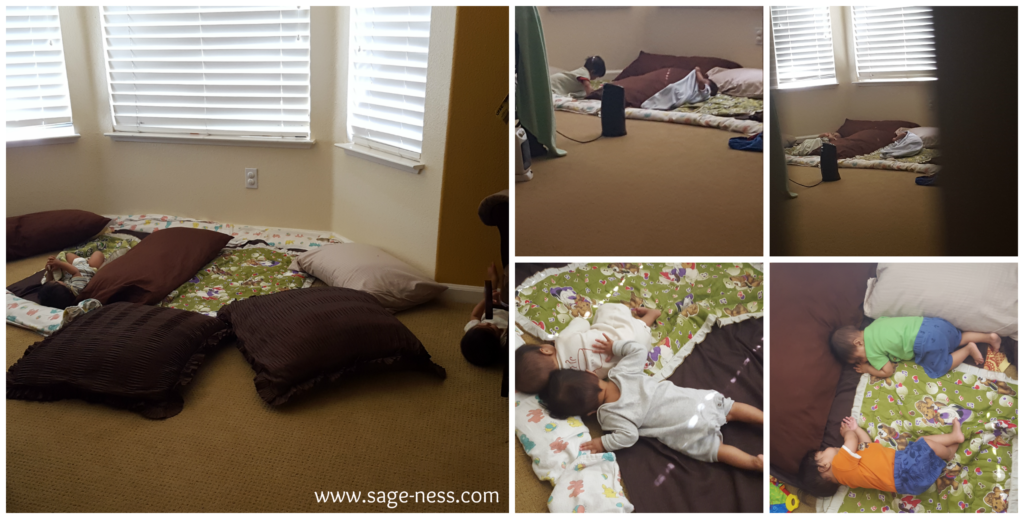 Montessori floor bed with twins