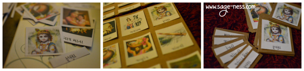 Making Montessori Inspired Janmashtami 3-part cards