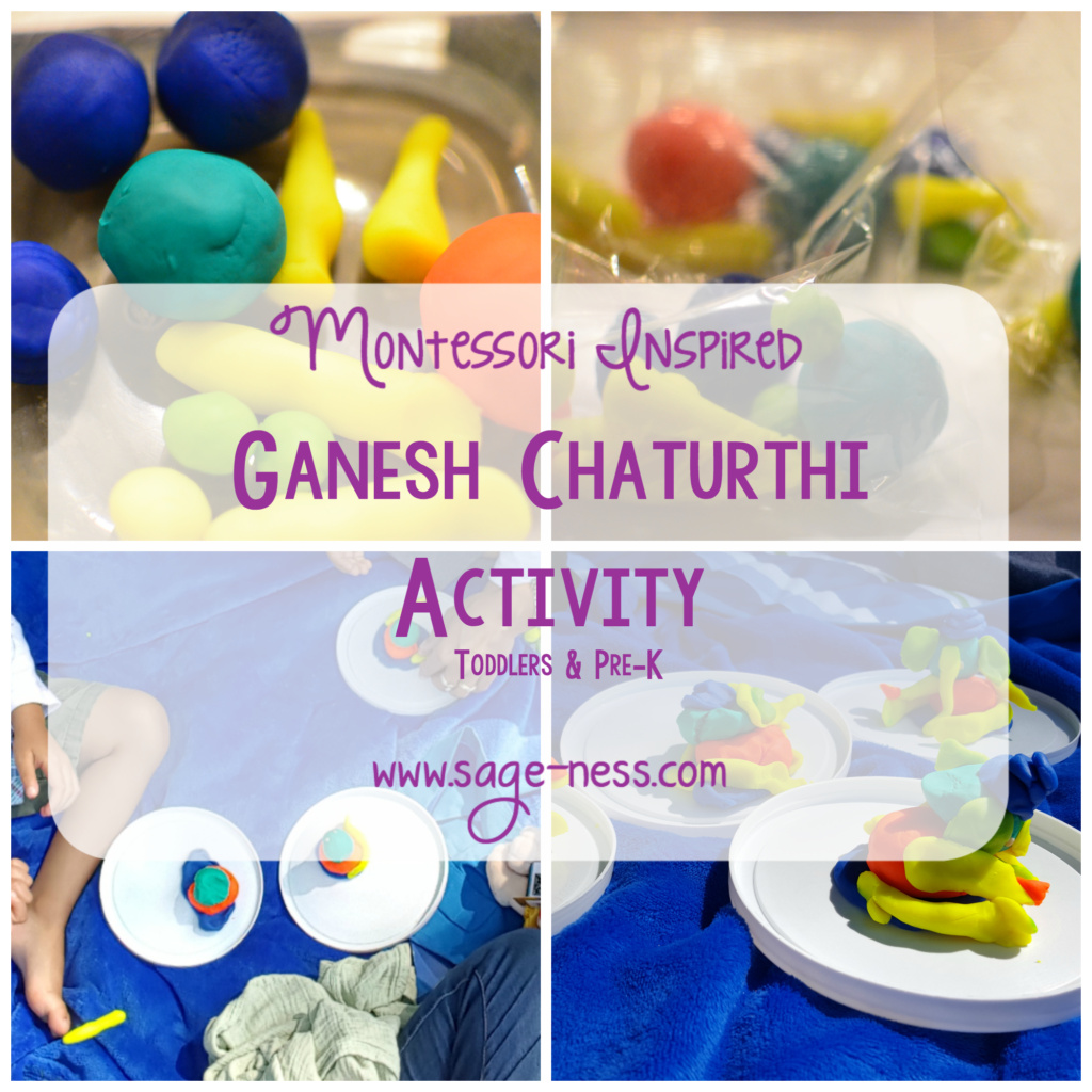 Montessori Inspired Hindu Ganesh Chaturthi Toddler Activity with Play dough
