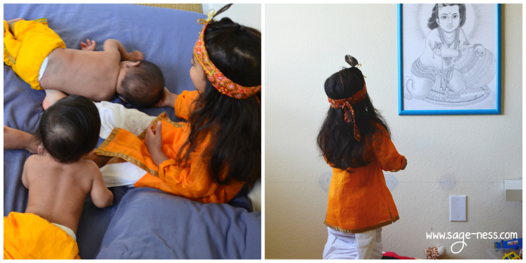 Krishna Janmashtami with Toddler S & twins