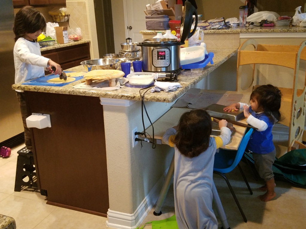 Cooking with Twins and a Big Brother