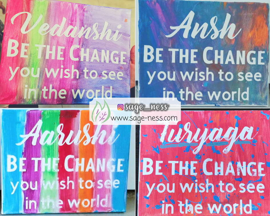 DIY Kids Canvas Art Project - Be the Change